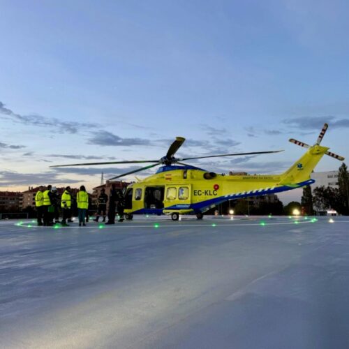 Helicopter landed on Helipad